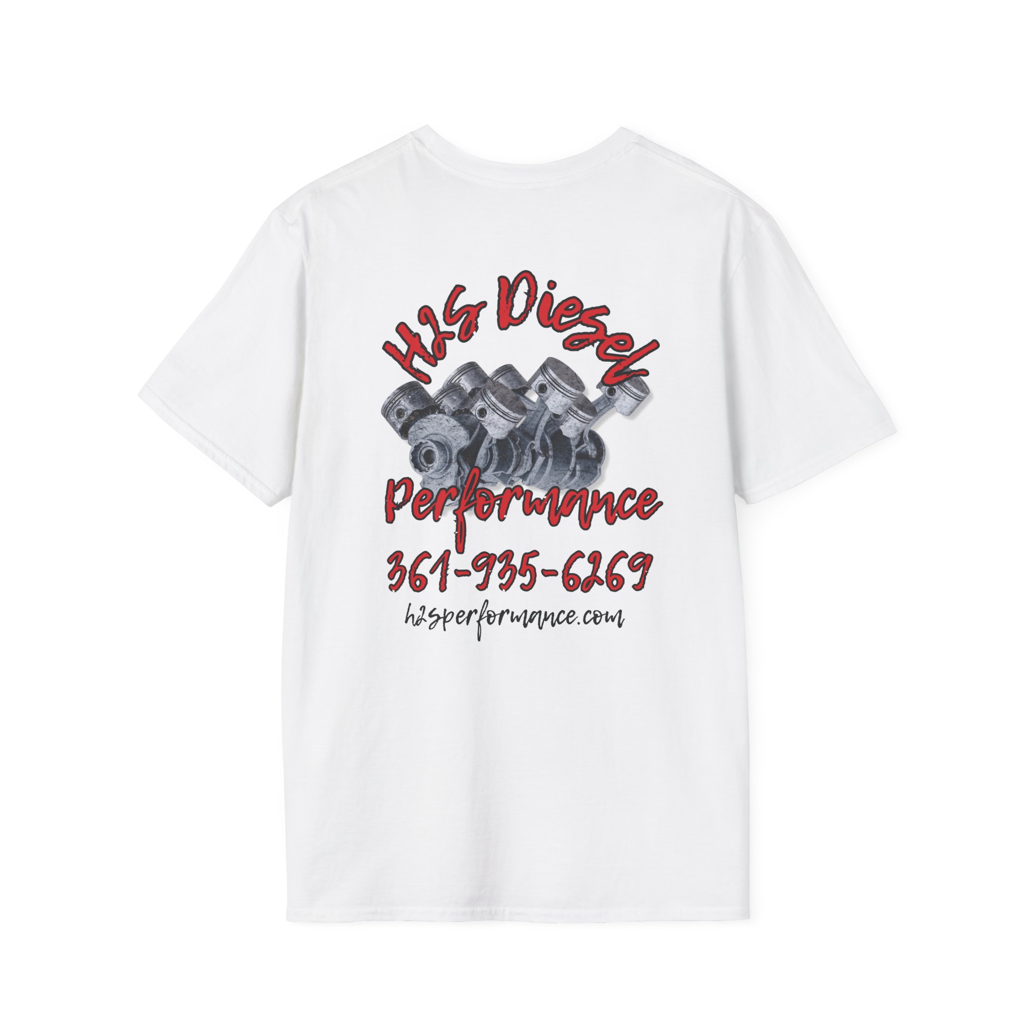 V8-style piston and crank assembly — H2S Diesel Garage Shirt - Image 6